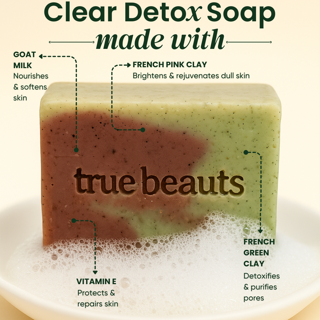 Clear Detox – French Clay & Goat Milk Soap 120g| True Beauts