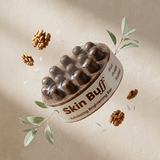 Skin Buff Exfoliating Soap - Rice, Potato & Walnut Body Polish Bar 130g