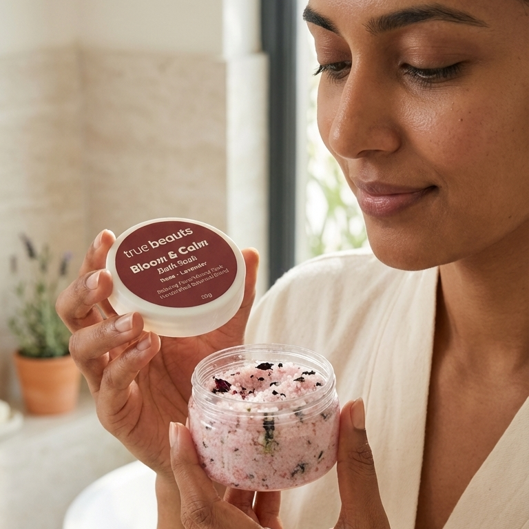 Relaxing Rose & Lavender Bath Salt | Aromatherapy Soak – True Beauts 50g