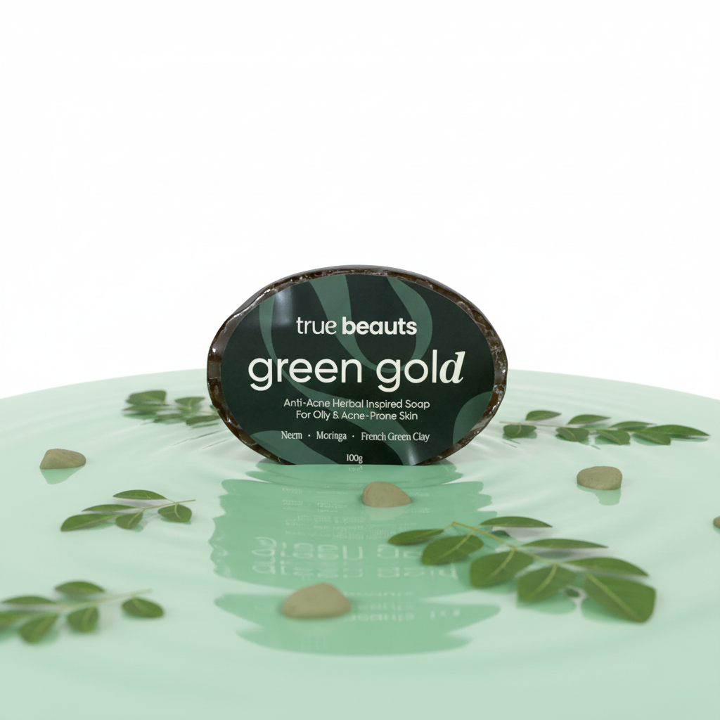 Green Gold – Anti Acne Neem & Moringa Soap 100g | True Beauts