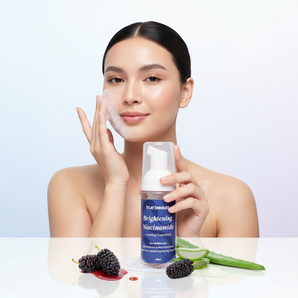Niacinamide Foaming Face Wash – Brightening Cleanser 60ml | True Beauts