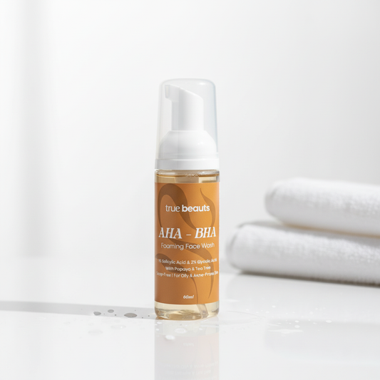 AHA BHA Foaming Face Wash – Glycolic & Salicylic 60ml | True Beauts